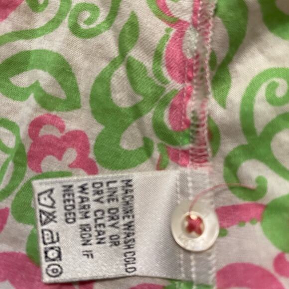 LILLY PULITZER peanut island button front long sleeve shirt white label size‎ 2 - Picture 3 of 9